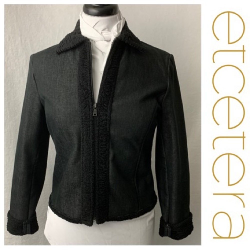 Etcetera Black Denim Jacket, NWOT